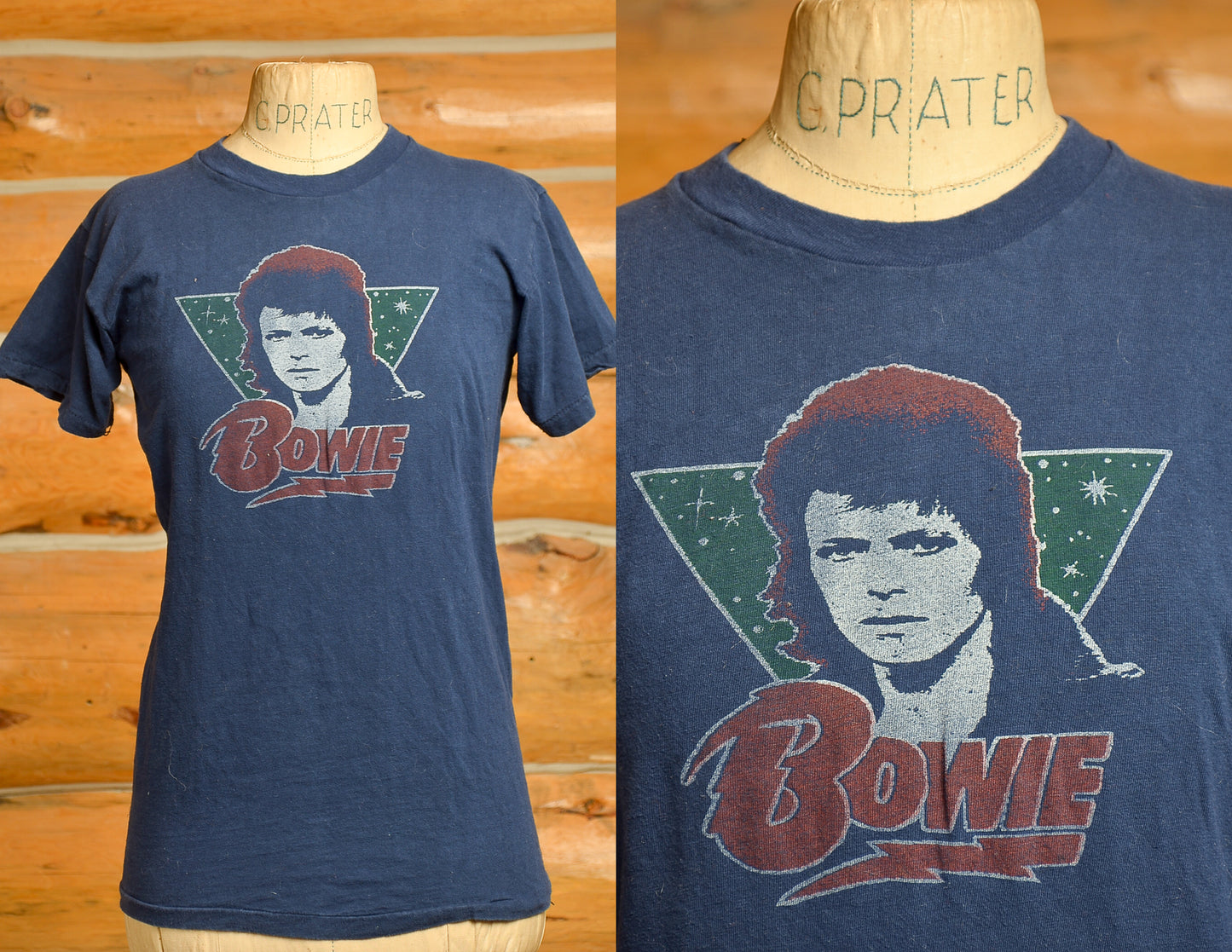 1970s David Bowie Blue Cotton Glam T Shirt