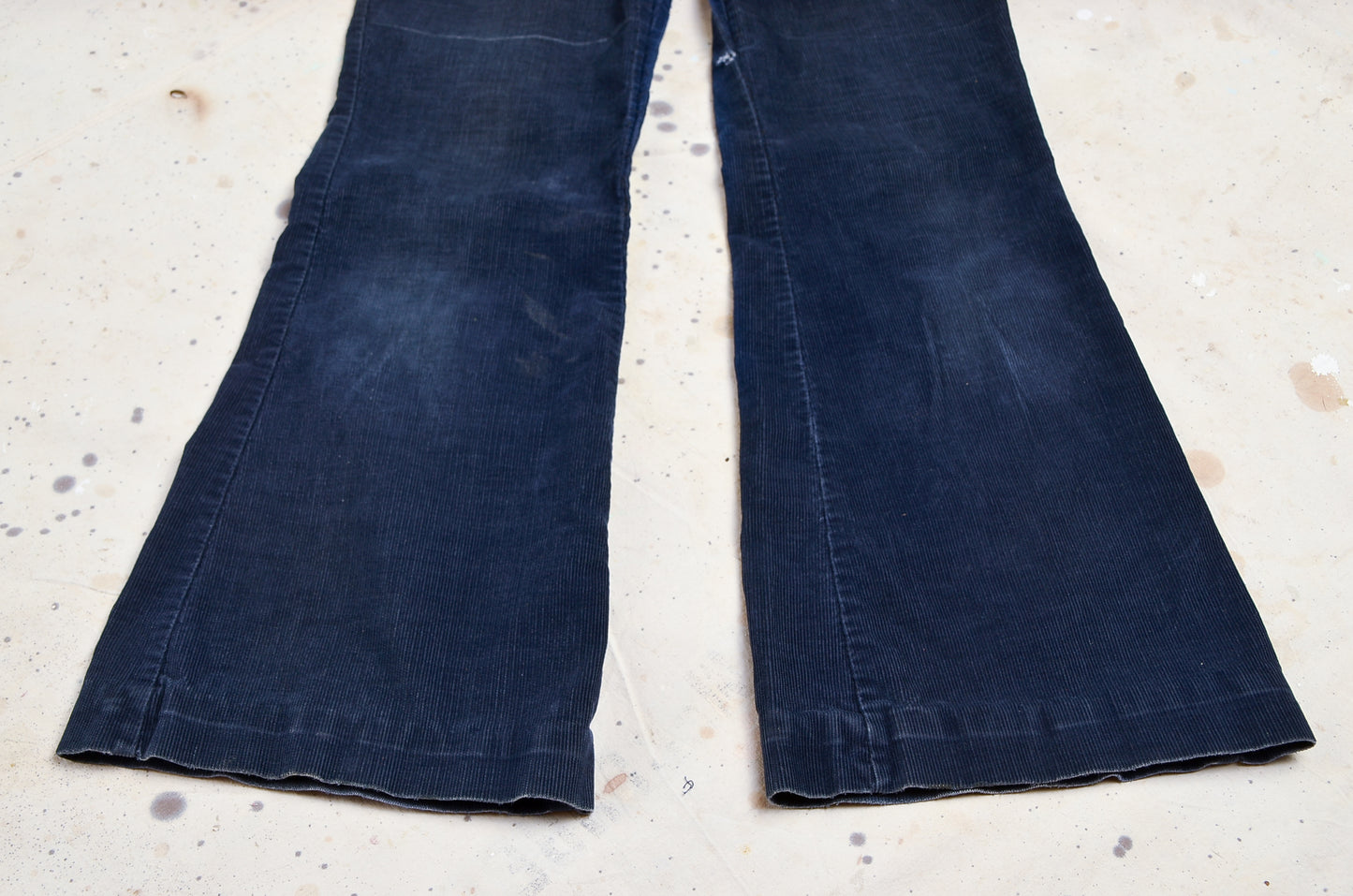 1970s Corduroy Bell Bottom Patched Up Wrangler Flared Jeans 29 x 31