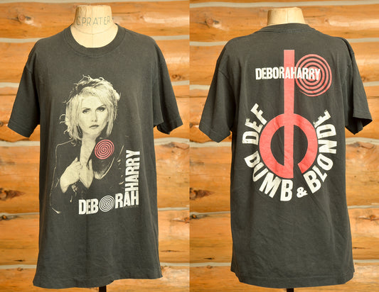 1989 Deborah Harry Def Dumb & Blonde Tour Black Cotton T Shirt