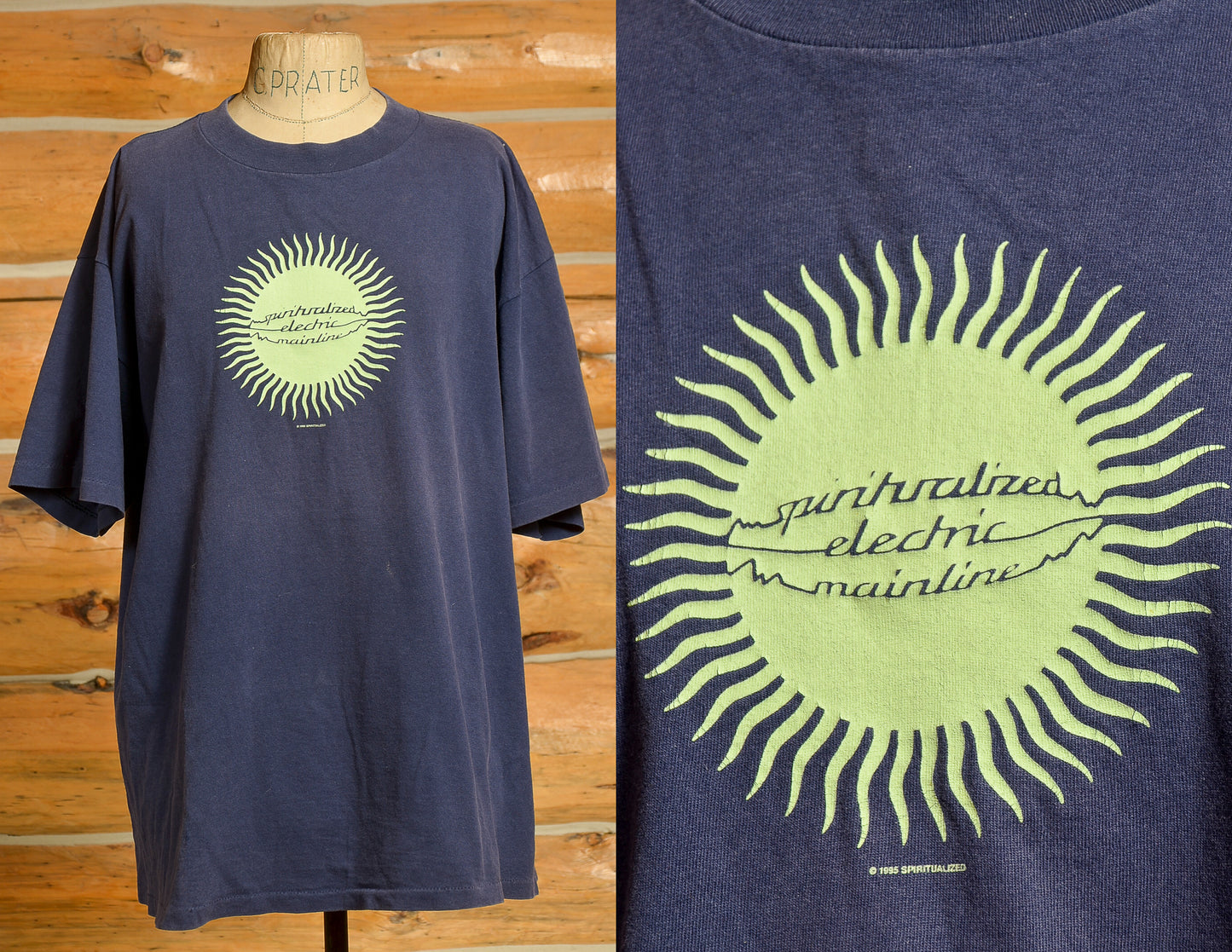 1995 Spiritualized Electric Mainline Pure Phase Album Blue Cotton T Shirt