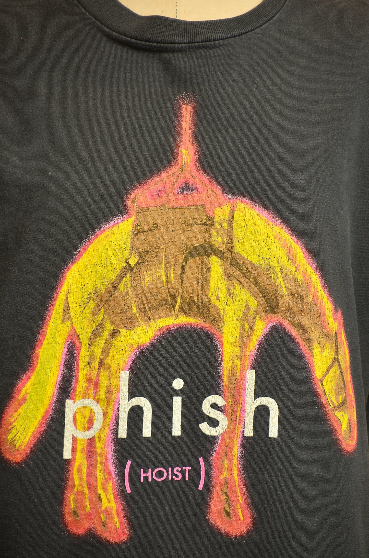 90s Phish Hoist Album Front and Back Prit Faded Black Cotton T Shirt