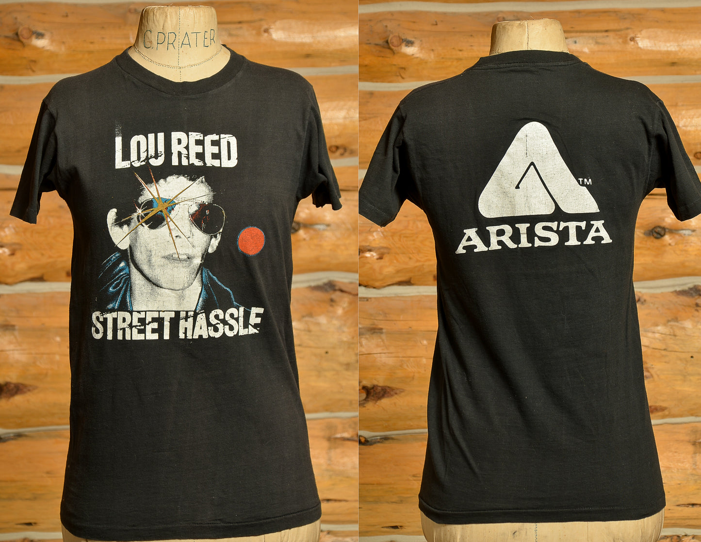 1970s Lou Reed Street Hassle Arista Records Front and Back Print T Shirt