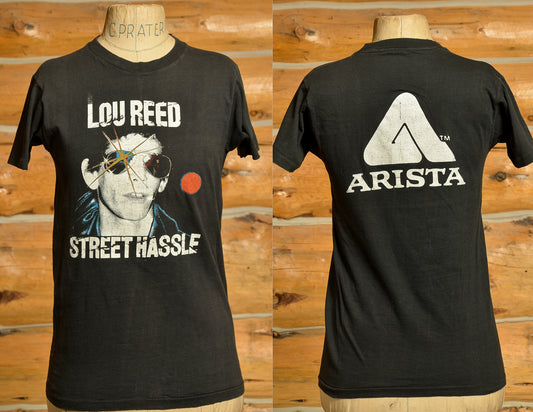 1970s Lou Reed Street Hassle Arista Records Front and Back Print T Shirt