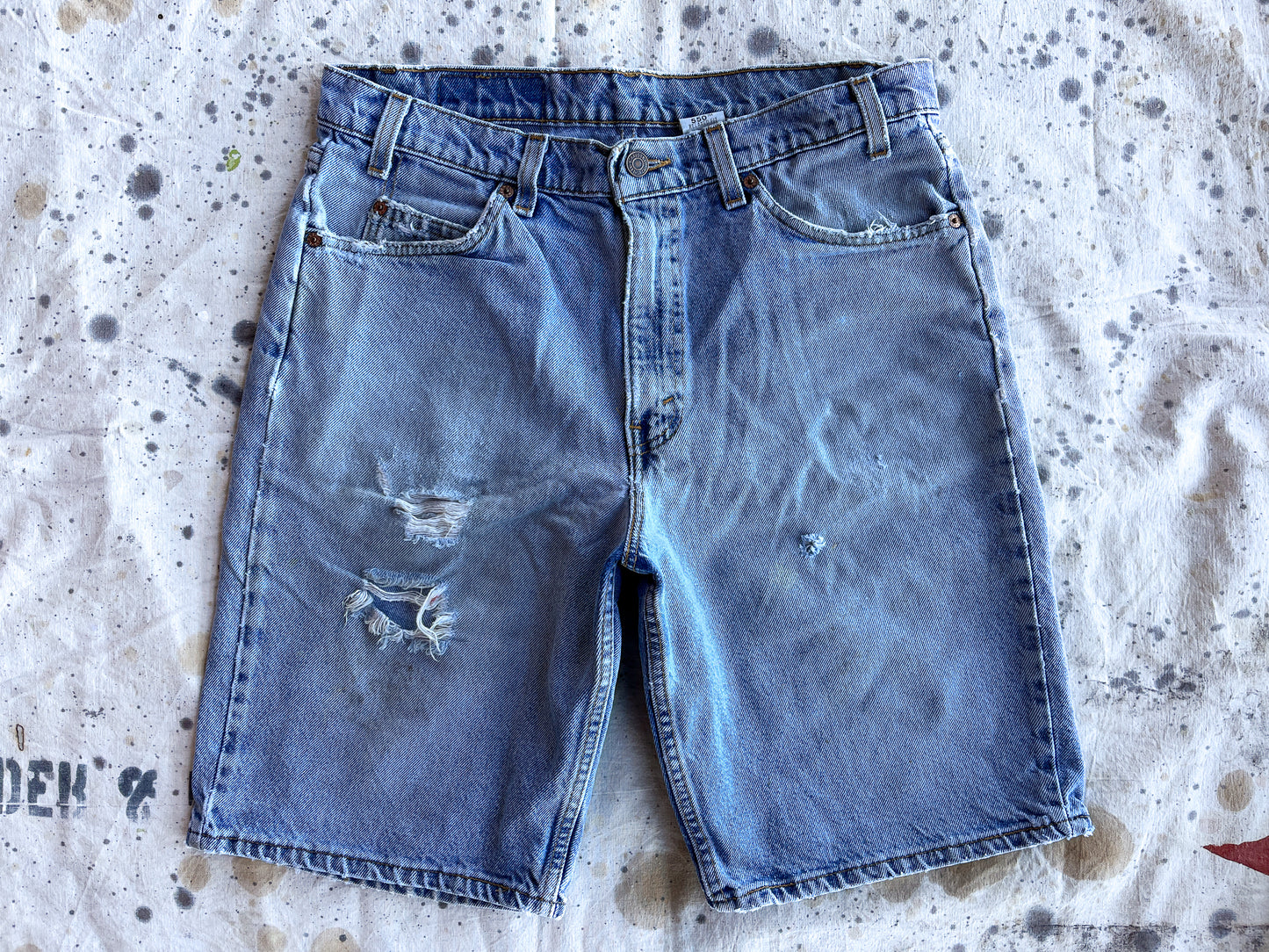 Vintage Levis 550 Distressed Denim Jean Shorts W 34