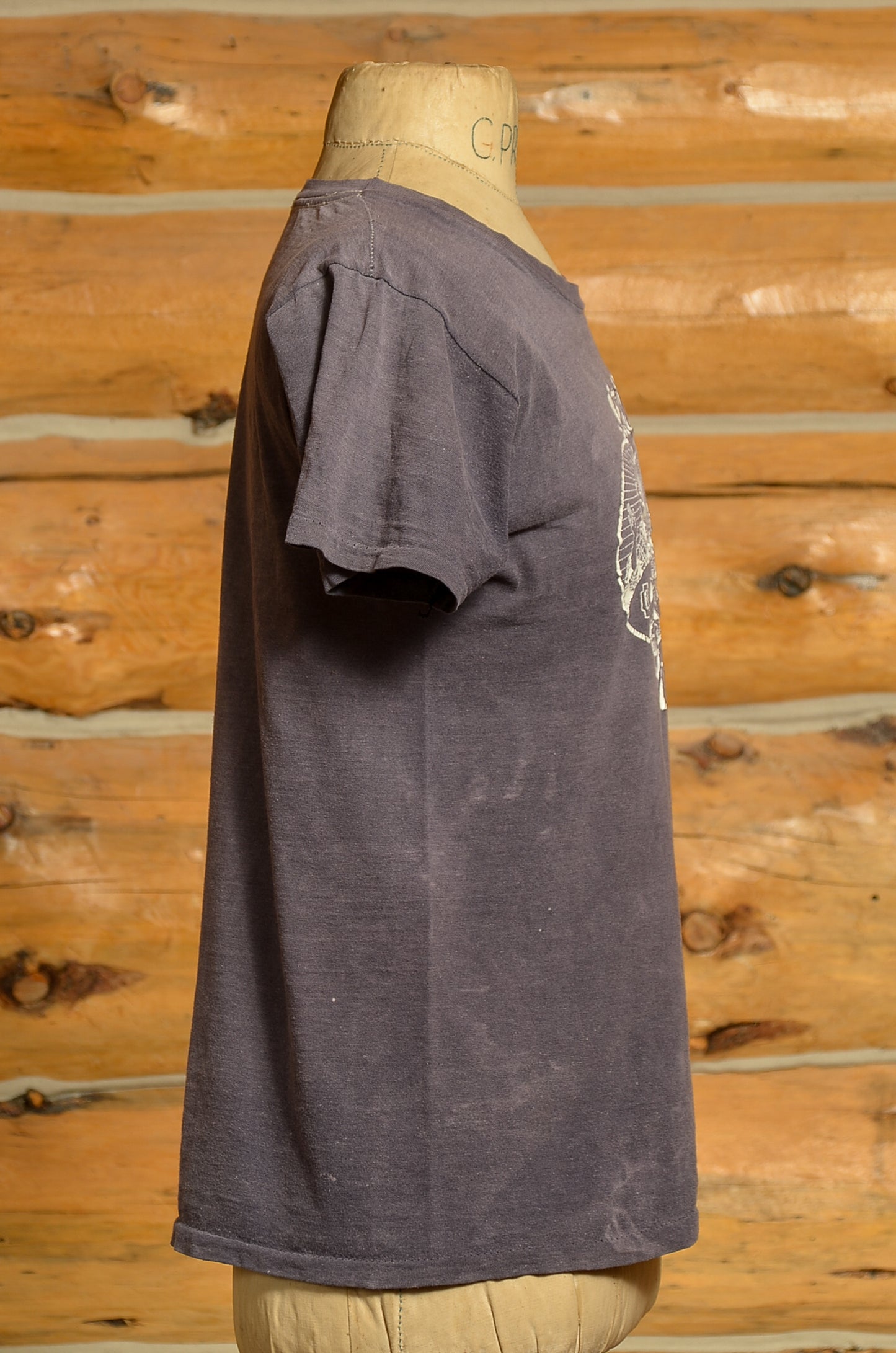 1970s Stills & Young Grey Cotton T Distressed Shirt