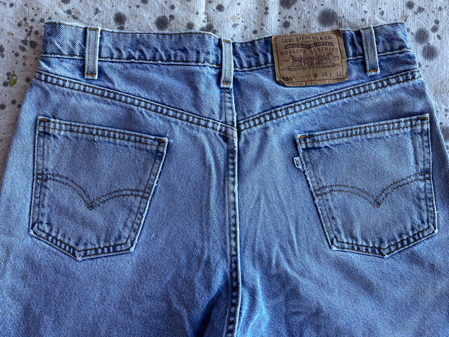 Vintage Levis 550 Distressed Denim Jean Shorts W 34