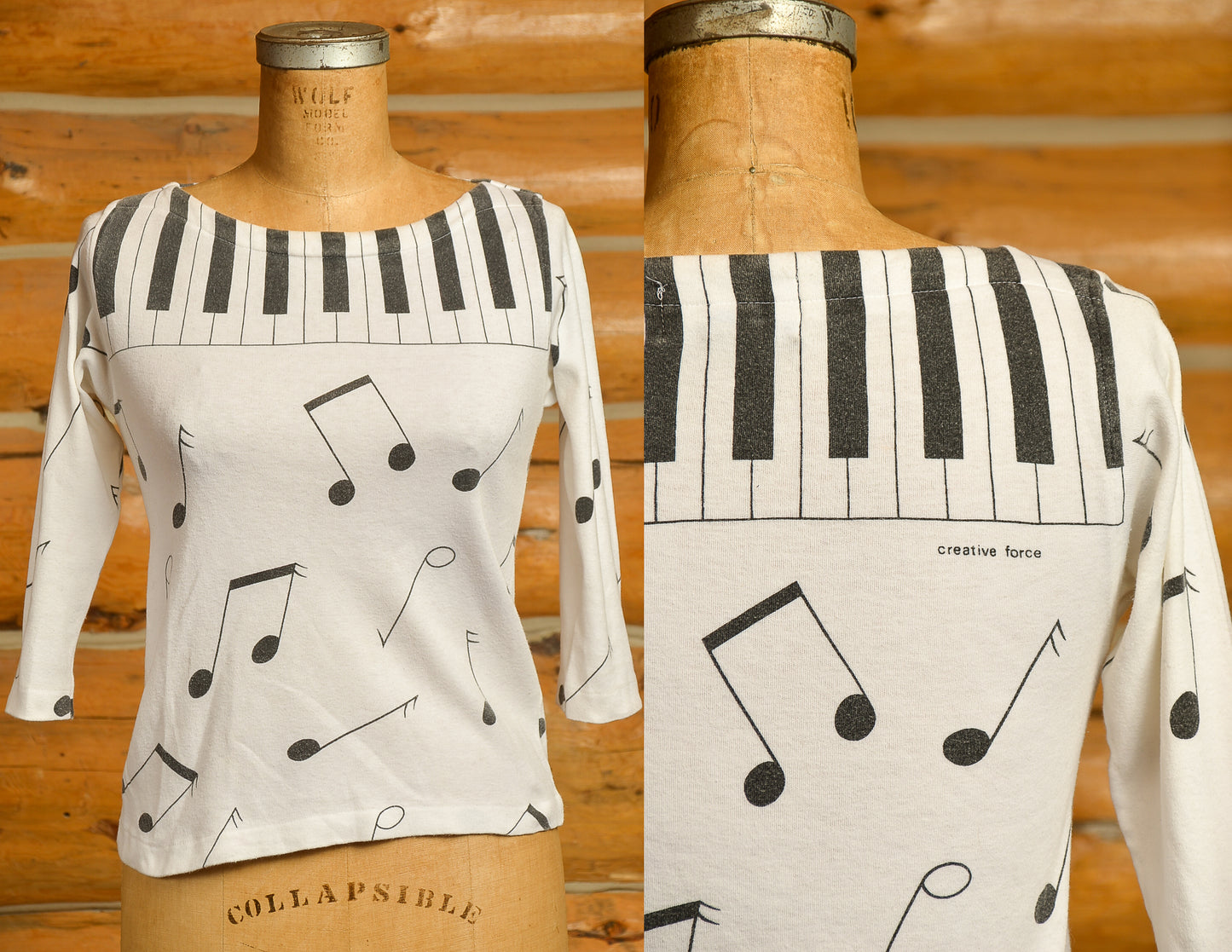 1980s Piano Shirt Musical Keyboard New Wave Long Sleeve T Shirt