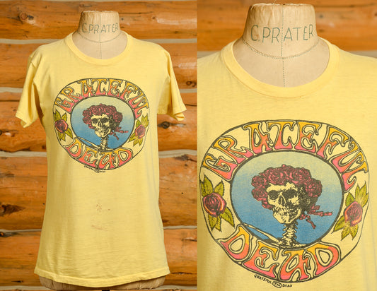 1970s Grateful Dead Bertha Yellow Cotton Hippie T Shirt