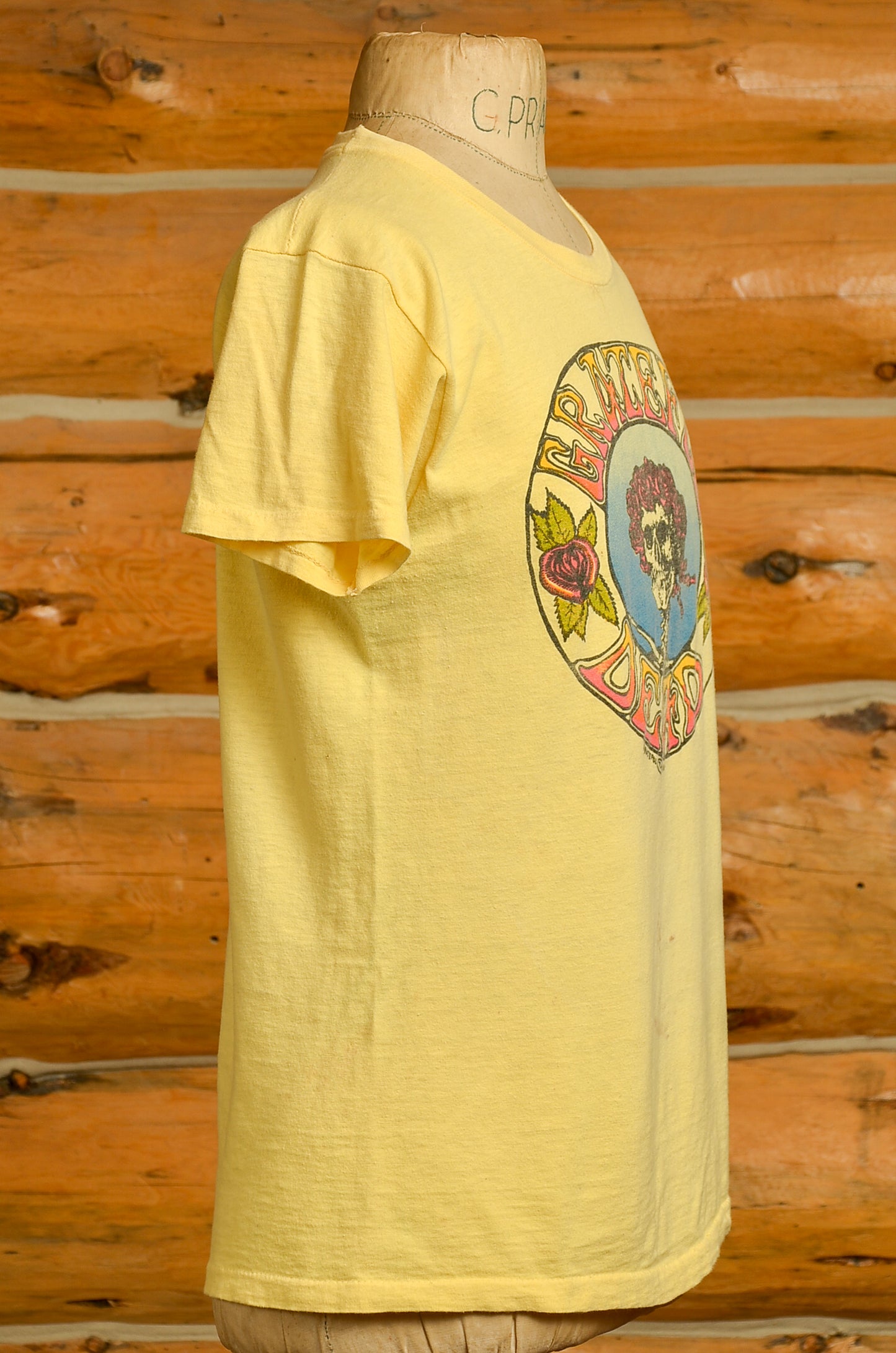 1970s Grateful Dead Bertha Yellow Cotton Hippie T Shirt