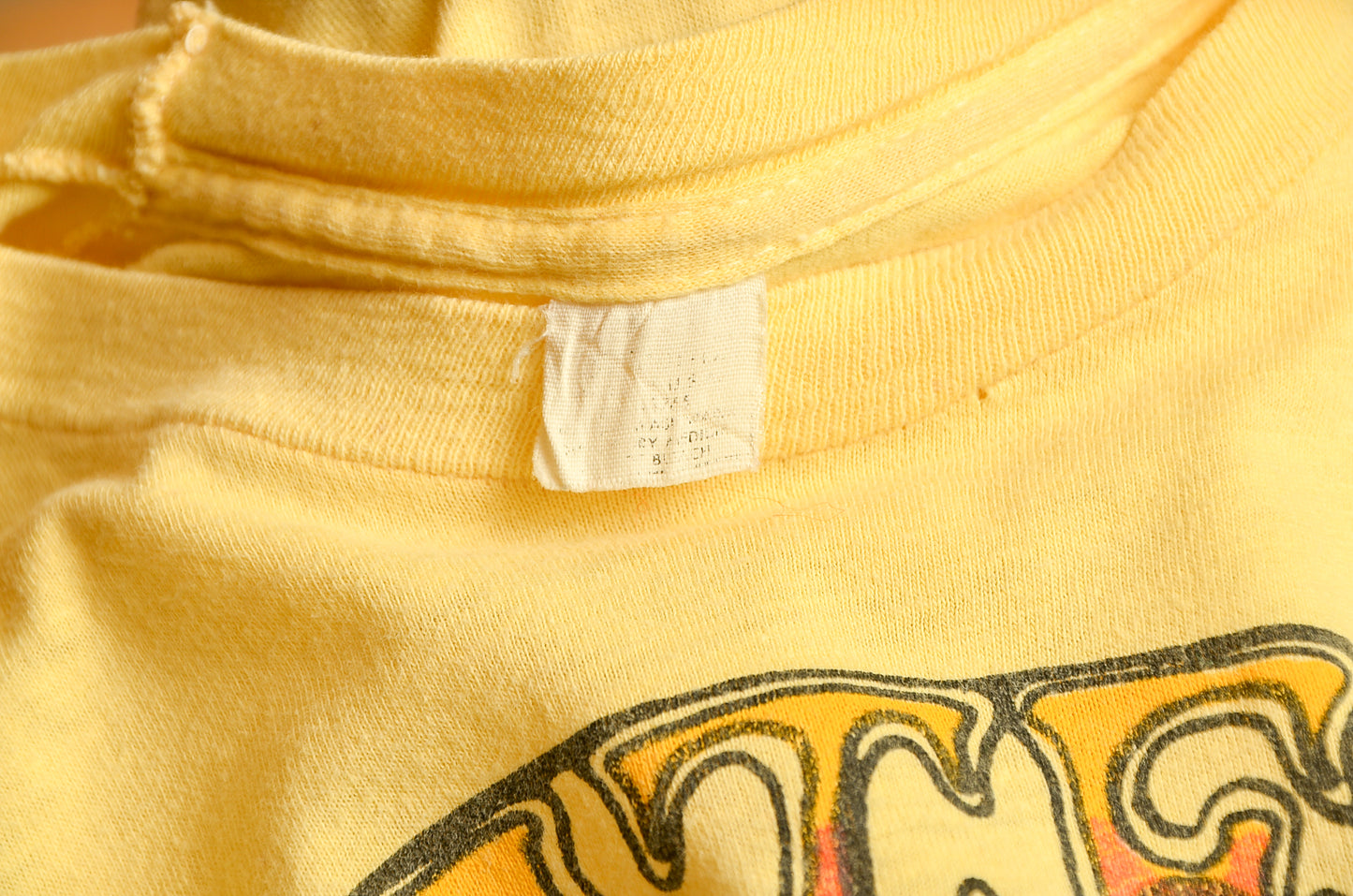 1970s Grateful Dead Bertha Yellow Cotton Hippie T Shirt