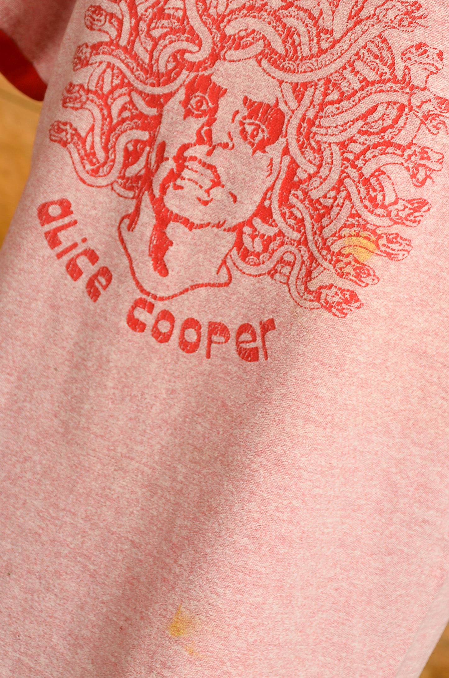 1970s Alice Cooper Medusa Head T Shirt Red Cotton T Shirt