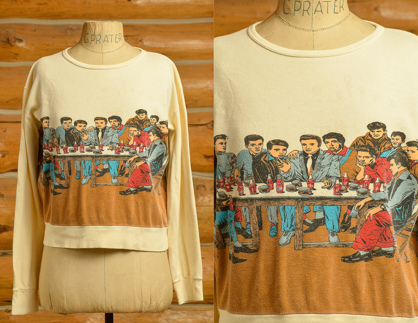 1970s Guy Peellaert Elvis Last Supper Pop Art Long Sleeve T Shirt