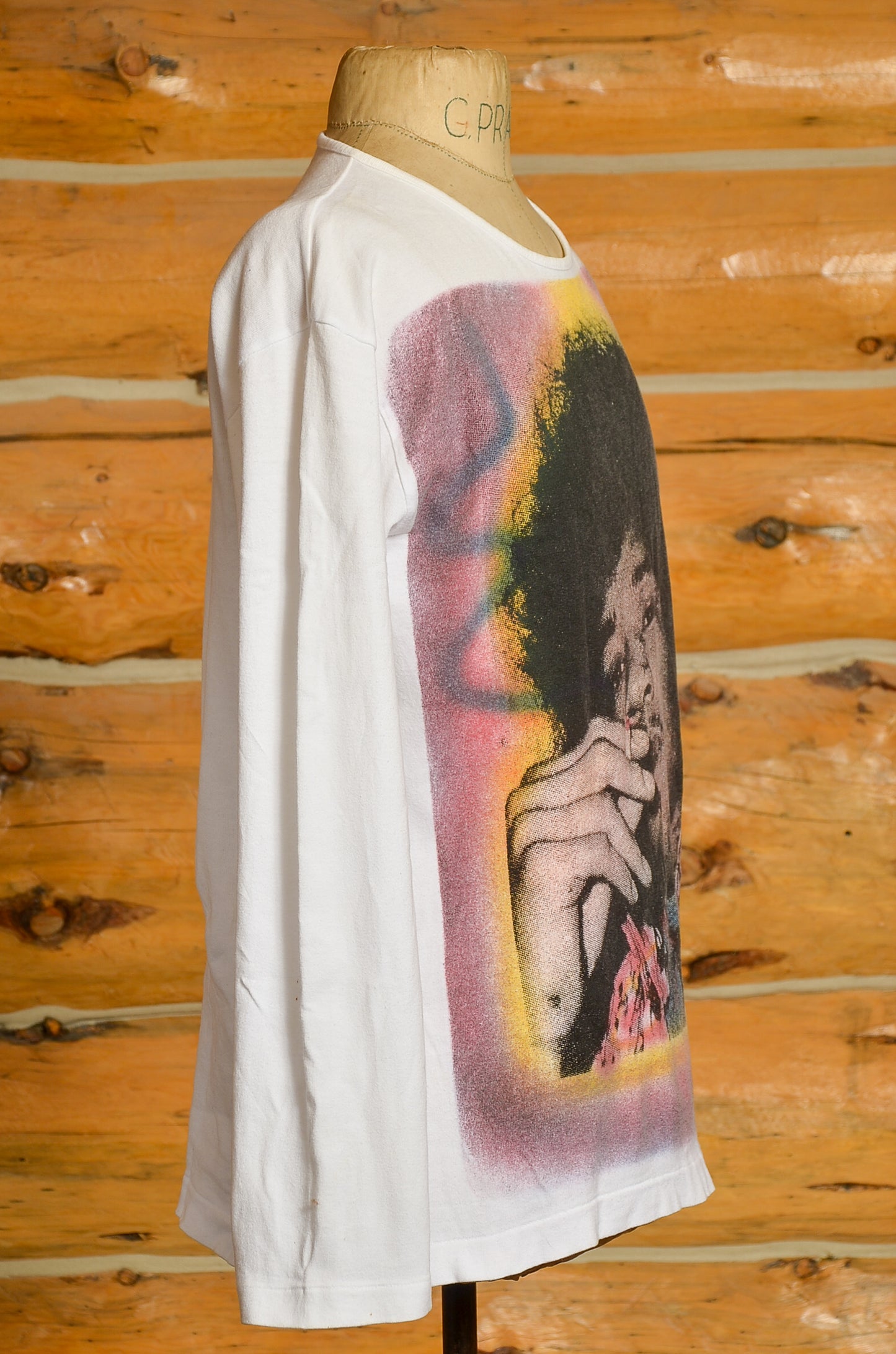 1980s Jimi Hendrix Pop Art Print Long Sleeve Cotton T Shirt