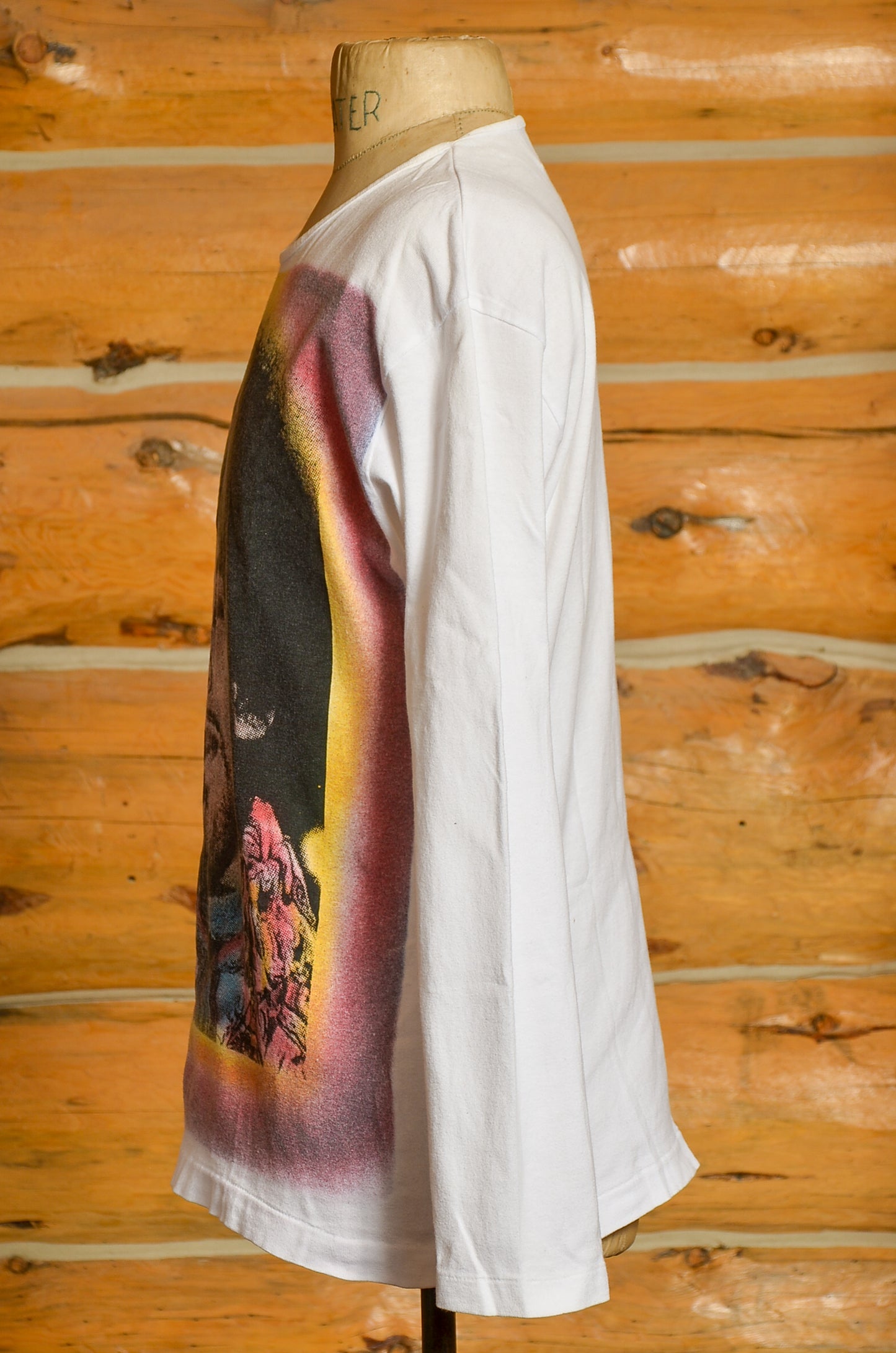 1980s Jimi Hendrix Pop Art Print Long Sleeve Cotton T Shirt