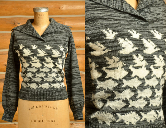 1970s MC Escher Sky and Water Space Dye Knit Sweater