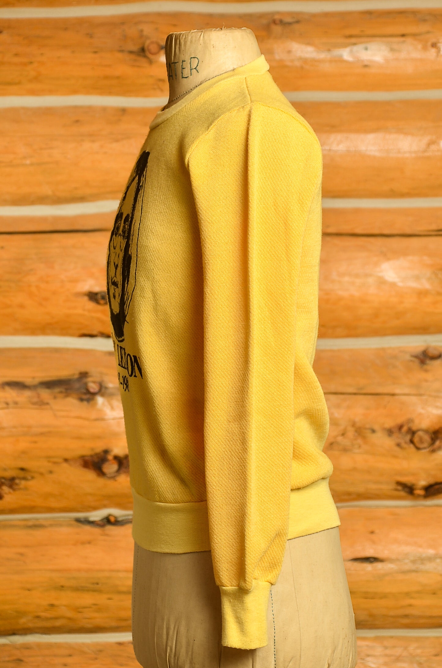 1980s John Lennon Memorial Yellow Knit Sweatshirt