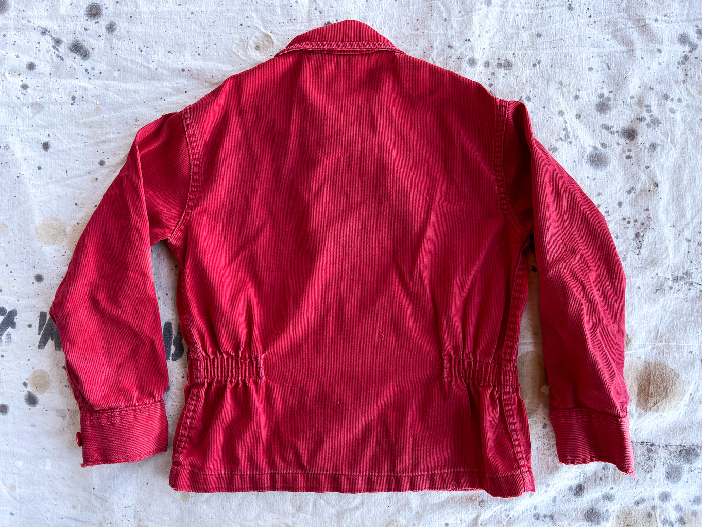 1960s Mod Kids Jacket Red Cotton Zip Up Jacket