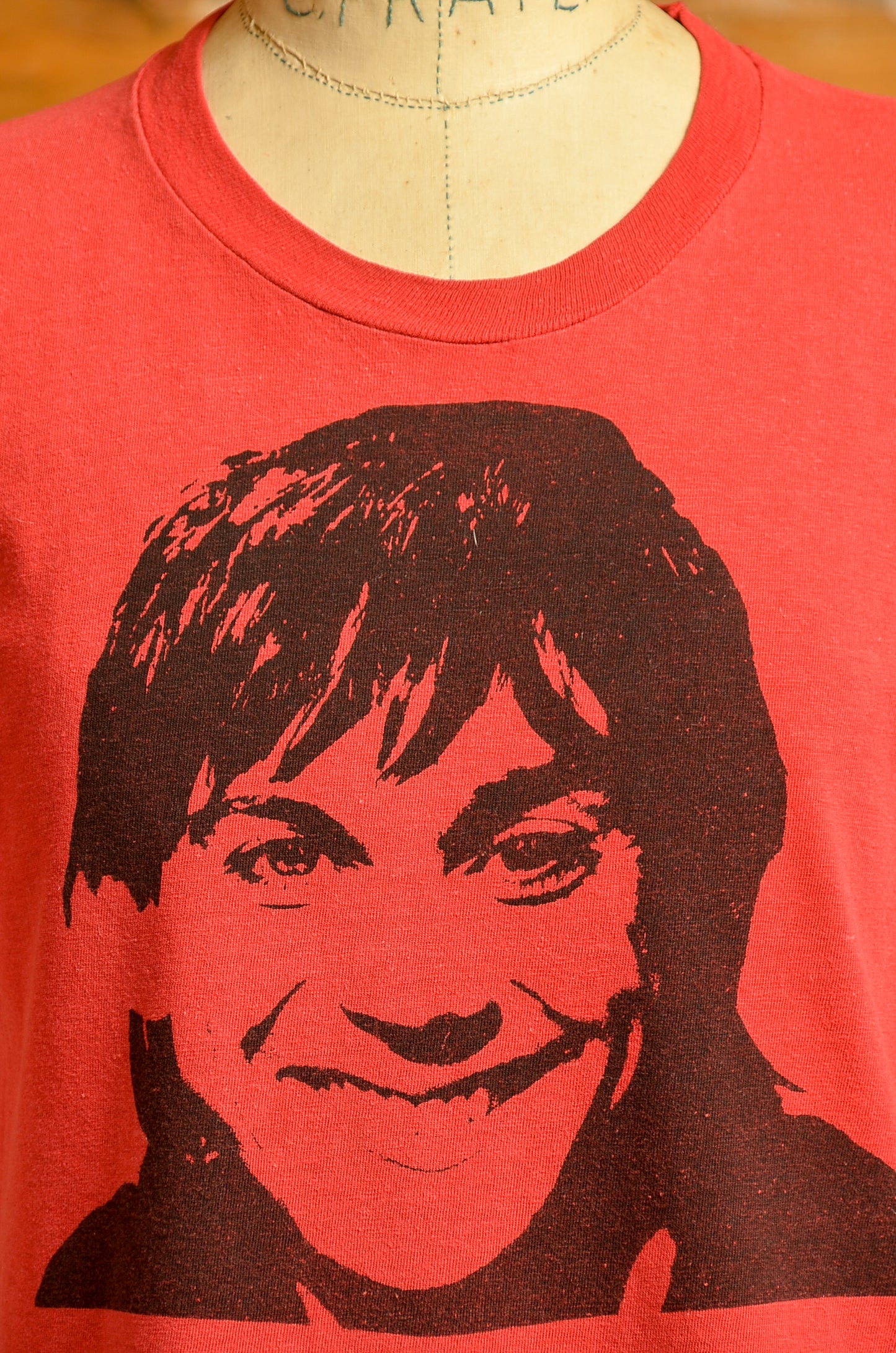 1970s Iggy Pop Lust For Life Front and Back Print Red Cotton T Shirt