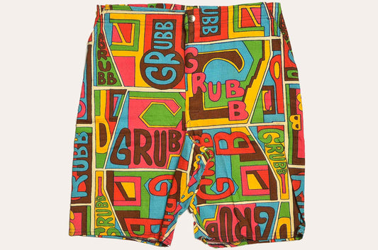 1960s Deadstock Robert Bruce Grubb Surf Shorts Pop Art Print All Over Print Hippie Shorts W 30