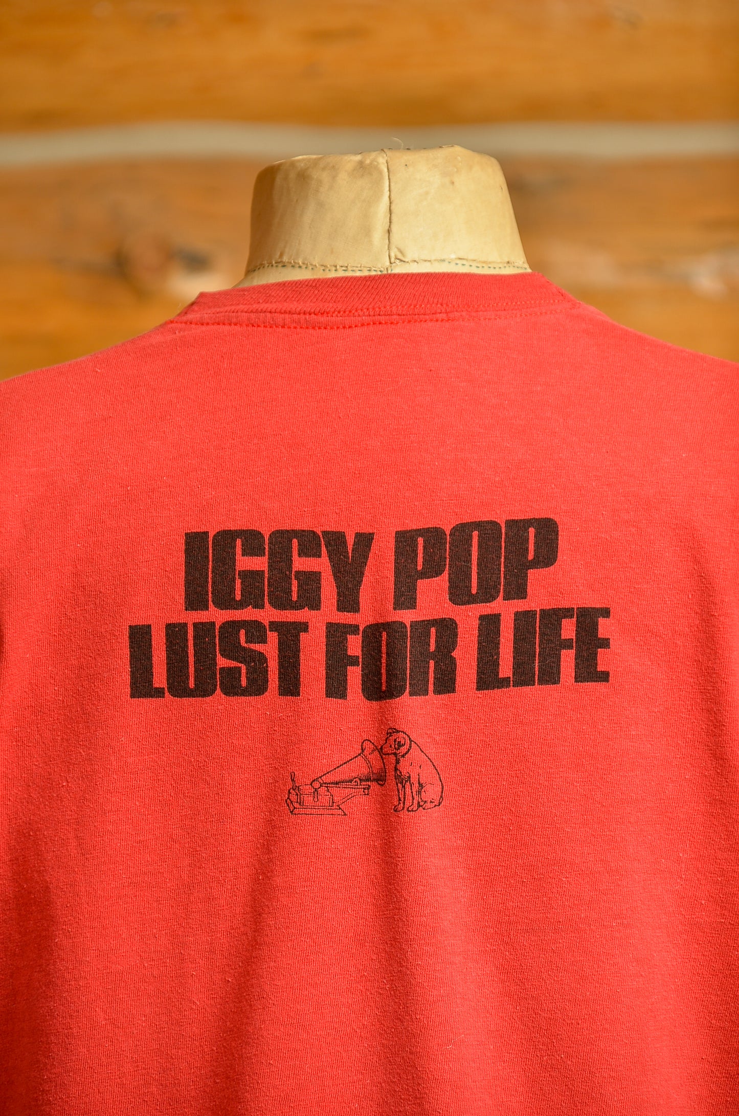 1970s Iggy Pop Lust For Life Front and Back Print Red Cotton T Shirt